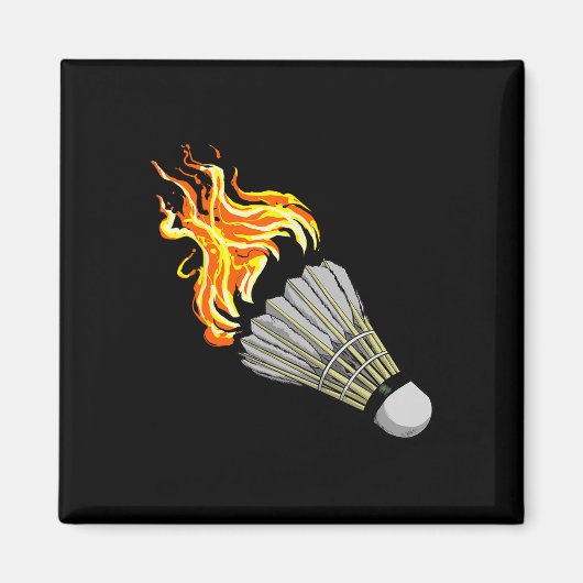 Farbenfrohe Badminton Flame Shuttle Art Sport Magnet (Vorne)