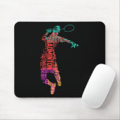 Farbenfrohe Badminton Player Shuttle Racket Badmin Mousepad (Mit Mouse)