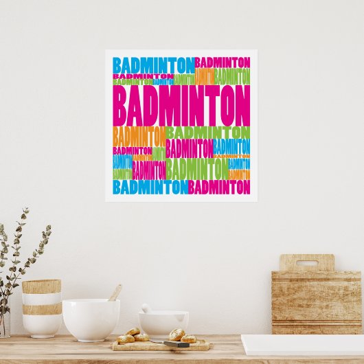 Farbenfrohe Badminton Poster (Küche)