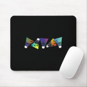 Farbenfrohe Badminton Shuttles Mousepad (Mit Mouse)