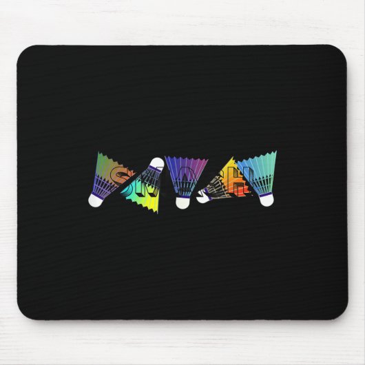 Farbenfrohe Badminton Shuttles Mousepad (Vorne)