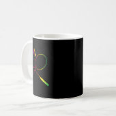 Farbenfrohe Badminton-Shuttleservice mit Shuttlese Kaffeetasse (Vorderseite Links)