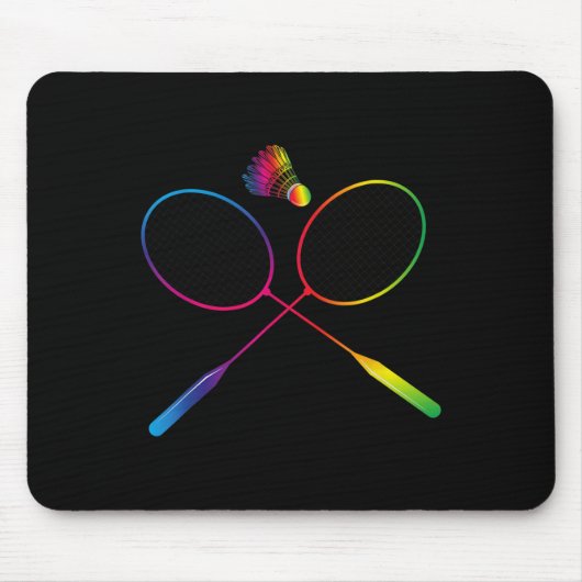 Farbenfrohe Badminton-Shuttleservice mit Shuttlese Mousepad (Vorne)