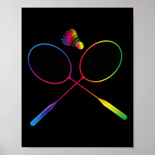 Farbenfrohe Badminton-Shuttleservice mit Shuttlese Poster (Vorne)