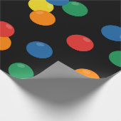 Farbenfrohe Ball Black Pattern Geschenkpapier (Ecke)