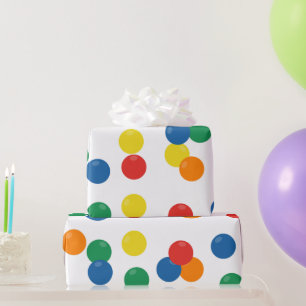 Farbenfrohe Ball-Muster Geschenkpapier