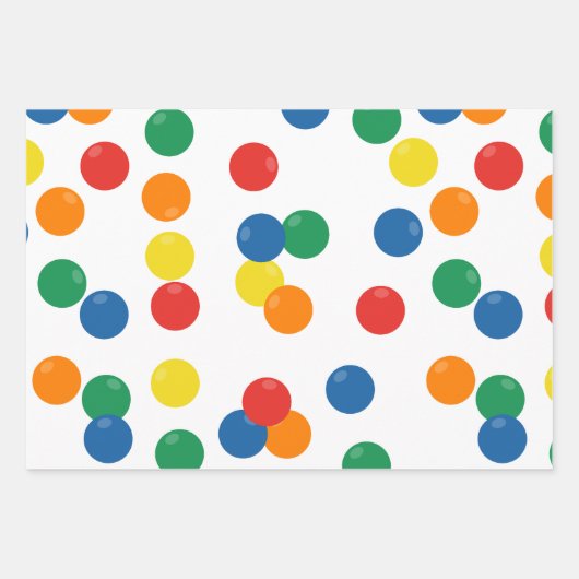 Farbenfrohe Ball-Muster Geschenkpapier Set (Vorderseite 3)