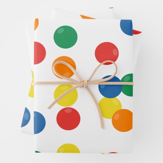 Farbenfrohe Ball-Muster Geschenkpapier Set (Beispiel)