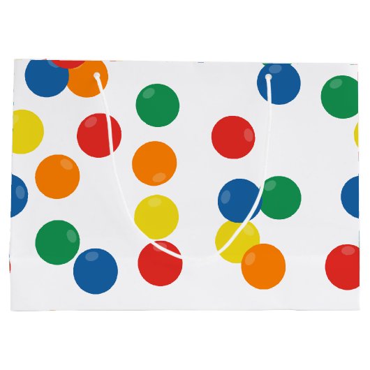 Farbenfrohe Ball-Muster Große Geschenktüte (Rückseite)