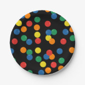 Farbenfrohe Ball Pattern Schwarz Pappteller (Vorderseite)