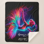 Farbenfrohe Ballerina Neon Art bohemian schöne Tän Sherpadecke (Vorderseite)