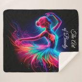 Farbenfrohe Ballerina Neon Art bohemian schöne Tän Sherpadecke (Vorderseite (Horizontal))