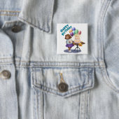 Farbenfrohe Ballon Birthday Girl Button (Beispiel)