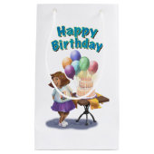 Farbenfrohe Ballon Birthday Girl Kleine Geschenktüte (Vorderseite)