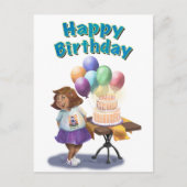 Farbenfrohe Ballon Birthday Girl Postkarte (Vorderseite)