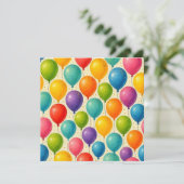 Farbenfrohe Ballon Geburtstagskarte! Feiertagskarte (Stehend Vorderseite)