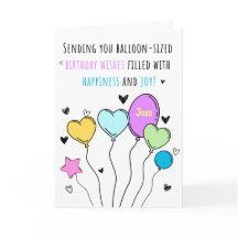 Farbenfrohe Ballon Happy Birthday Grußkarte
