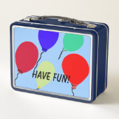 Farbenfrohe Ballon Kids-Nachrichten Metall Brotdose (Rückseite)