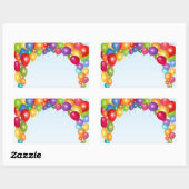 Farbenfrohe Ballonarche Rechteckiger Aufkleber (Blatt)