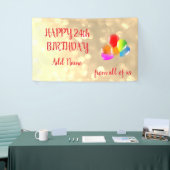 Farbenfrohe Ballondesign Happy 24. Geburtstag Banner (Messeveranstaltung)