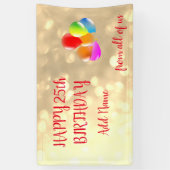 Farbenfrohe Ballondesign Happy 25. Geburtstag Banner (Vertikal)