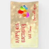 Farbenfrohe Ballondesign Happy 40. Geburtstag Banner (Vertikal)