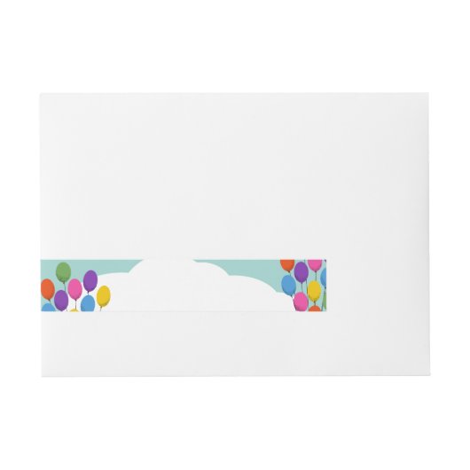 Farbenfrohe Ballons im Himmel Rundum-Adressaufkleber (Vorderseite)