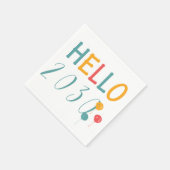 Farbenfrohe Ballons Neujahr Party hallo 2018 Serviette (Ecke)