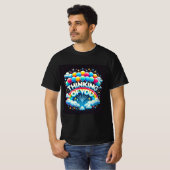 Farbenfrohe Balloon Rainbow Thinking You Mens T-Shirt (Vorne ganz)