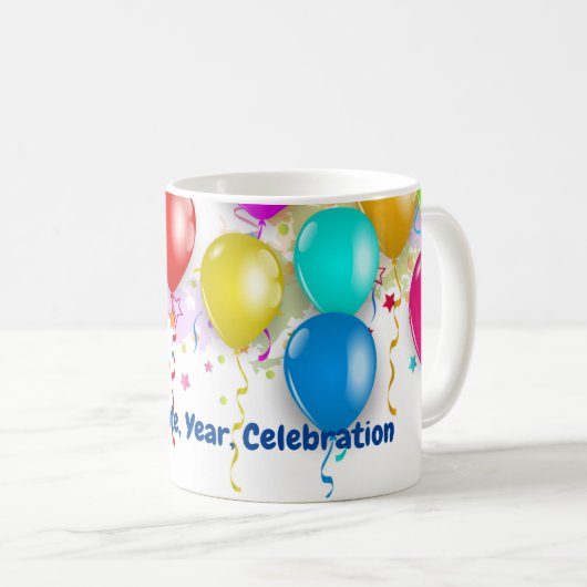 Farbenfrohe Balloon Tasse - Anpassbar! (VorderseiteRechts)