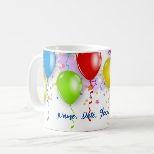 Farbenfrohe Balloon Tasse - Anpassbar! (Vorderseite Links)