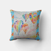 Farbenfrohe Balloons Aquarellfarben Kinder Dekorat Kissen (Rückseite)