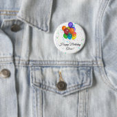 Farbenfrohe Balloons & Confetti Geburtstagsparty B Button (Beispiel)