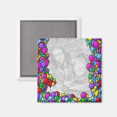 Farbenfrohe Balloons Design Foto Magnet (Vorderseite/Rückseite)