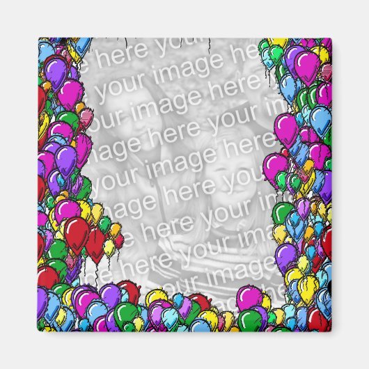 Farbenfrohe Balloons Design Foto Magnet (Vorne)