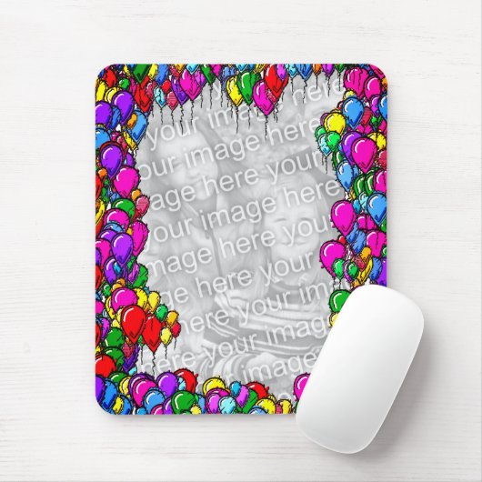 Farbenfrohe Balloons Design Foto Mousepad (Mit Mouse)