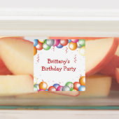 Farbenfrohe Balloons Design Labels Etiketten (Befestigt)