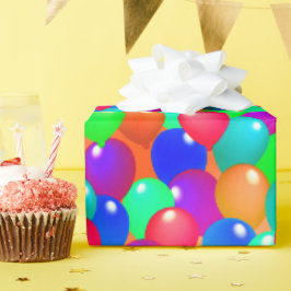 Farbenfrohe Balloons feiern festliches Glück mit F Geschenkpapier