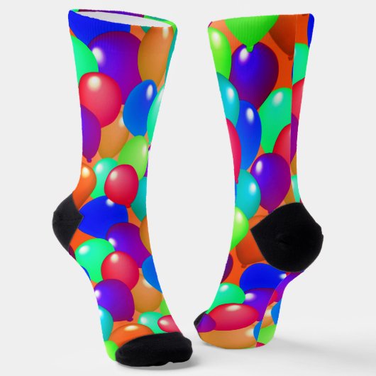 Farbenfrohe Balloons Festivalfreudigkeit Feier Socken (Gewinkelt)