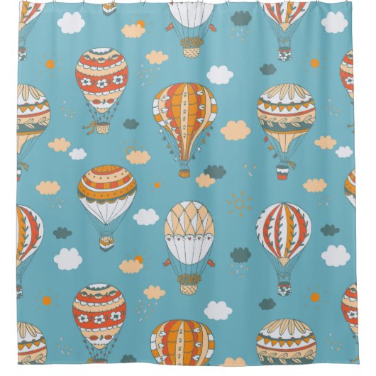 Farbenfrohe Balloons Festivals Design Duschvorhang (Vorderseite)