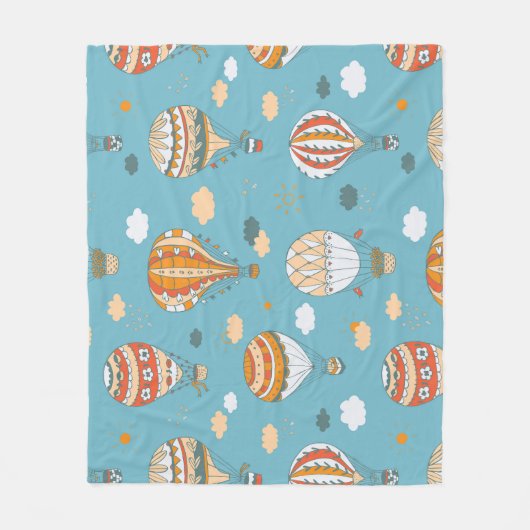 Farbenfrohe Balloons Festivals Design Fleecedecke (Vorderseite)