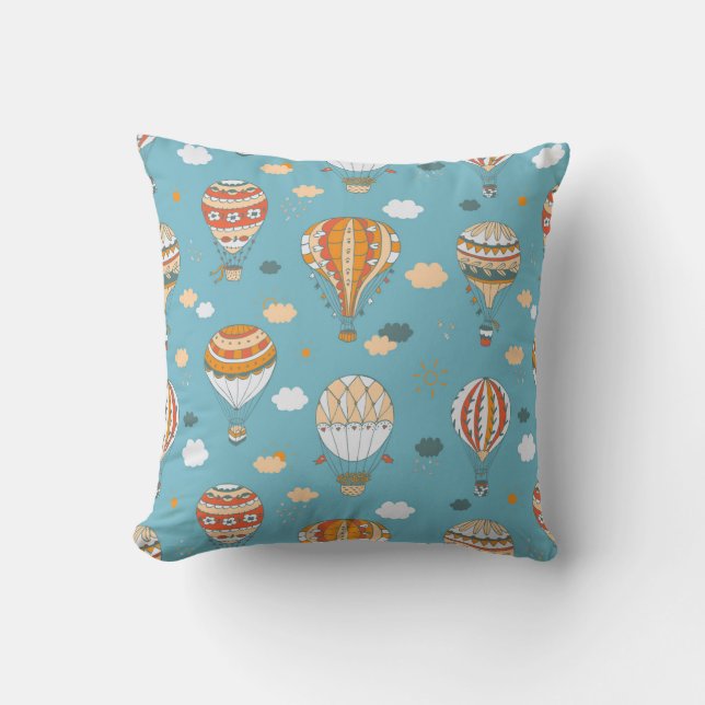 Farbenfrohe Balloons Festivals Design Kissen (Vorderseite)