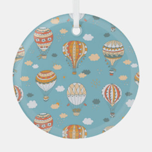 Farbenfrohe Balloons Festivals Design Ornament Aus Glas