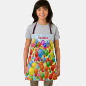 Farbenfrohe Balloons für personalisierte Kinder Schürze (Insitu)