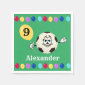 Farbenfrohe Balloons Fußballball Party Serviette (Vorderseite)