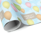 Farbenfrohe Balloons Geburtstagsmuster Papier Geschenkpapier (Rolleneckpunkt)