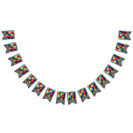 Farbenfrohe Balloons Gender Neutral Birthday Banne Wimpelkette