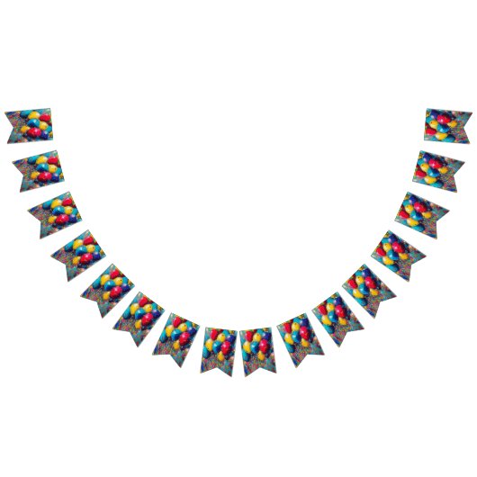 Farbenfrohe Balloons Gender Neutral Birthday Banne Wimpelkette (Alle)