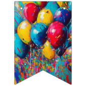 Farbenfrohe Balloons Gender Neutral Birthday Banne Wimpelkette (Erste Fahne)