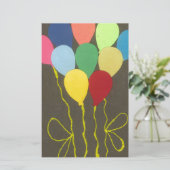 Farbenfrohe Balloons Grafik-Design Briefpapier (Stehend Vorderseite)